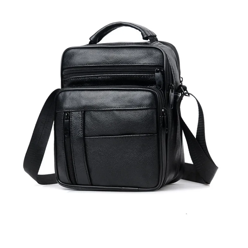 New Men's Soft Leather Shoulder Messenger Bag Business Crossbody Bag Casual Male Hand Tote Bag High Quality Small Travel Bag