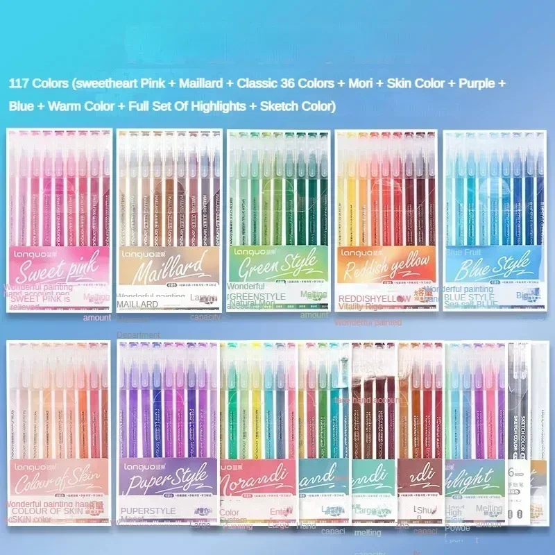 9/198 צבעים עט ג'ל מורנדי יומן סקראפבוק ציור DIY עט ג'ל צבע ציור דודלינג סימני אמנות ציוד לבית הספר