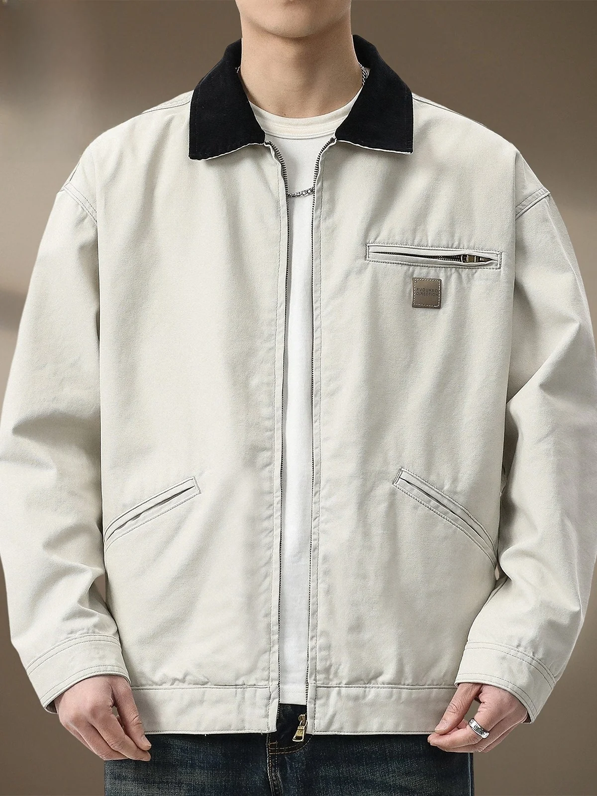 

Мужская куртка Detroit Workwear, осень 2025, новая, в американском ретро-стиле, с цветными вставками, свободного кроя, с длинными рукавами, для молодежи