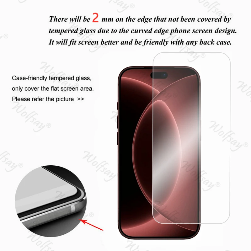 1/2/3PCS Tempered Glass For iPhone 18 Pro Max Screen Protector For apple iPhone 14 15 16 17 18 Pro Max Full Glue Phone Glass
