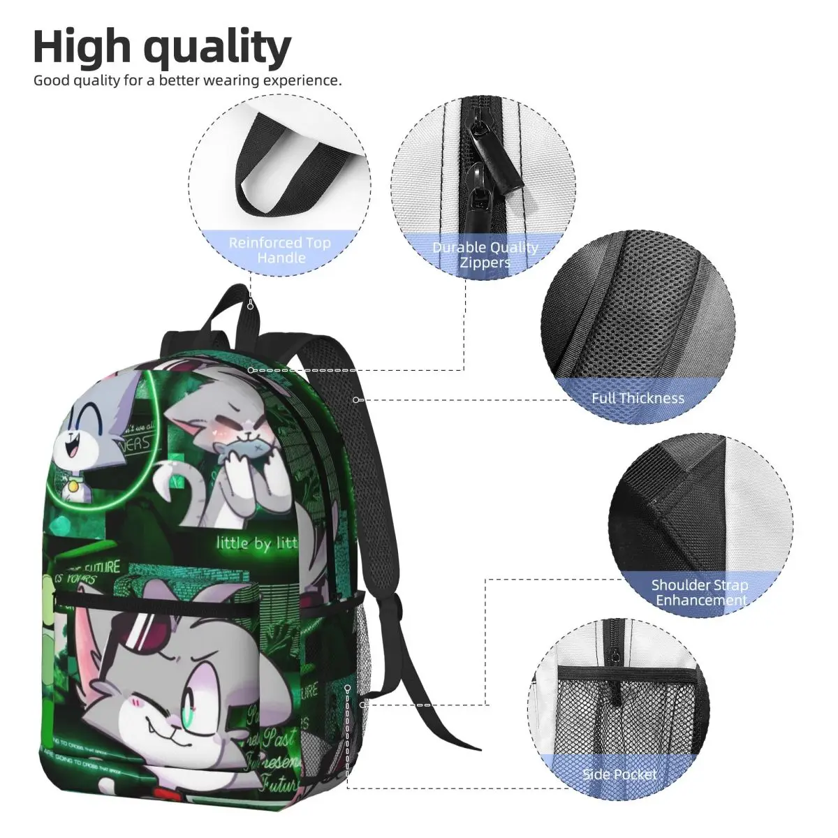 Cartoon Popular Funny Acenix Backpack Daypack Large Capacity Boys Girls BookBag School Bag Shoulder Bags for Men Women