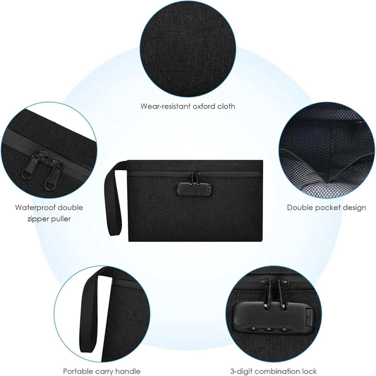 ABQR запираемый денежный мешок, денежный сейф, подходит для путешествий, банковских депозитов, кошелька, лекарств, мобильного телефона и кредитных карт