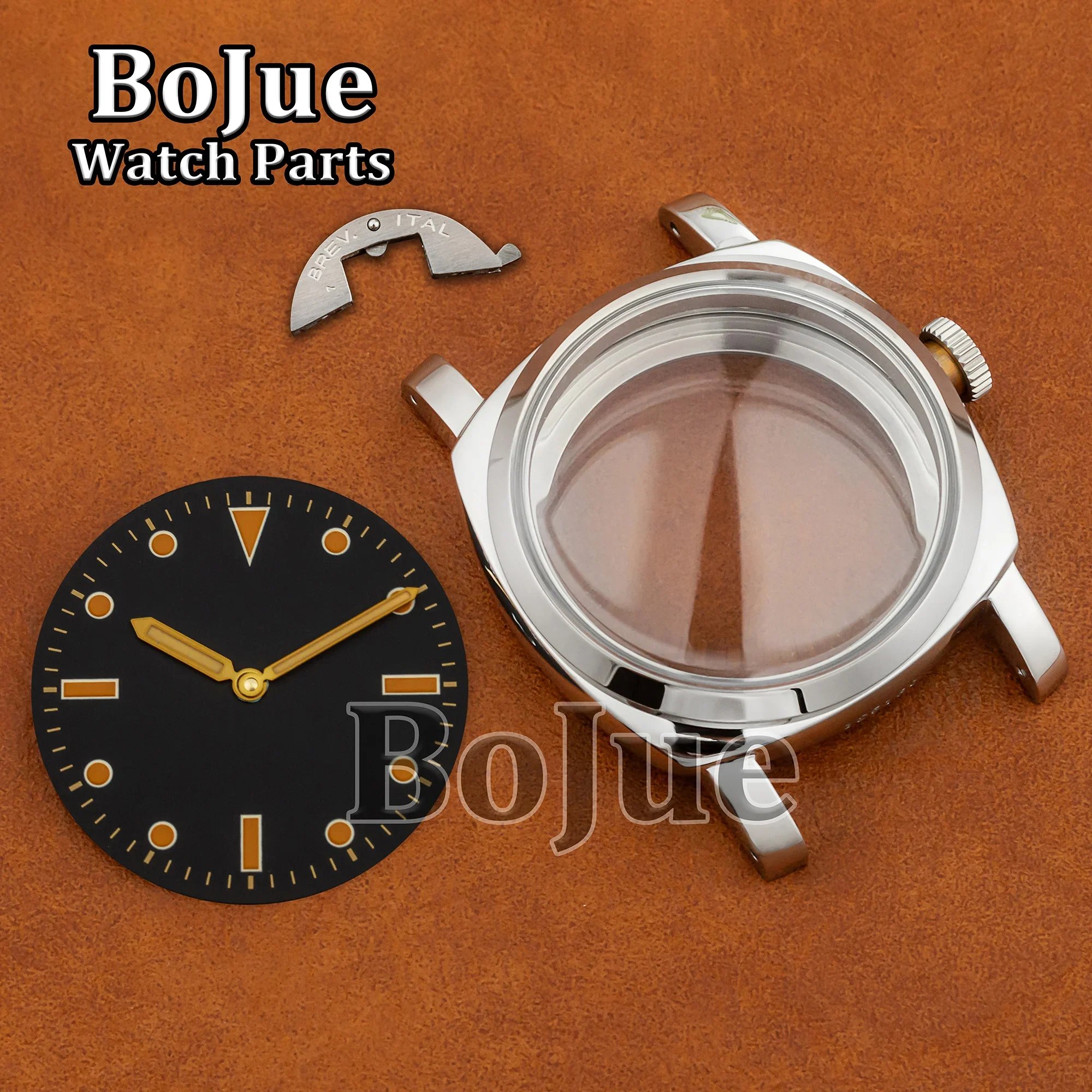 

Pam 6152 Case Dial Hands Stainless Steel Case 100m Waterproof Men Manual Mechanical Watch Replacements Parts for Pam 6152 Case