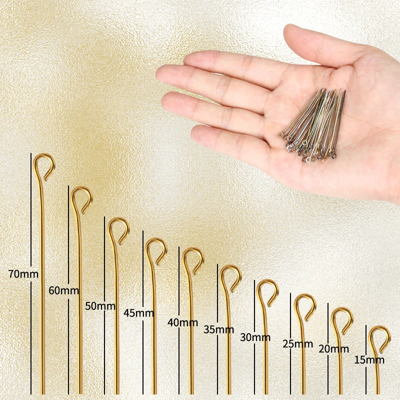 100-200 Teile/los Zink-legierung Auge Kopf Pins Eyepins Nadeln Perlen für DIY Schmuck Machen Erkenntnisse Zubehör Liefert 8 farben – Detail 5