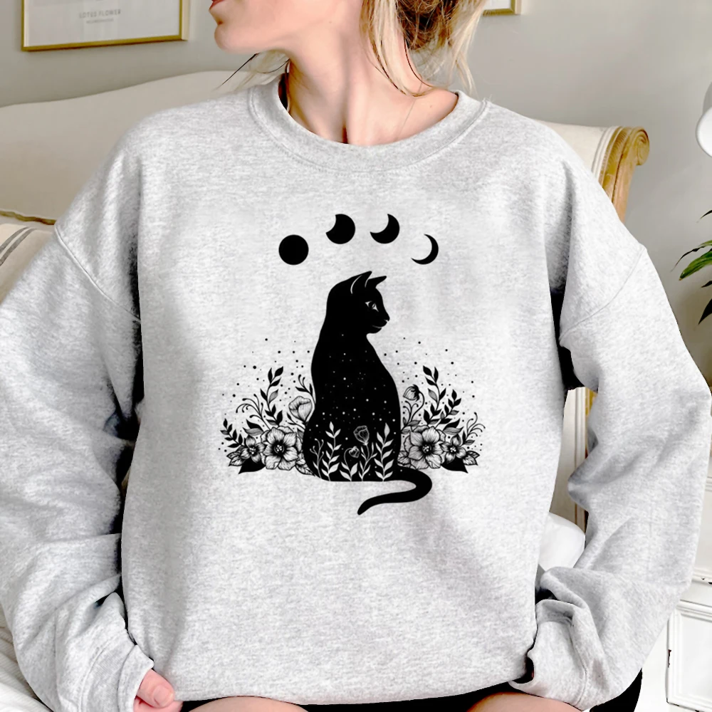 

Funny Cat hoodies women streetwear Fleece pulls female aesthetic Pullover