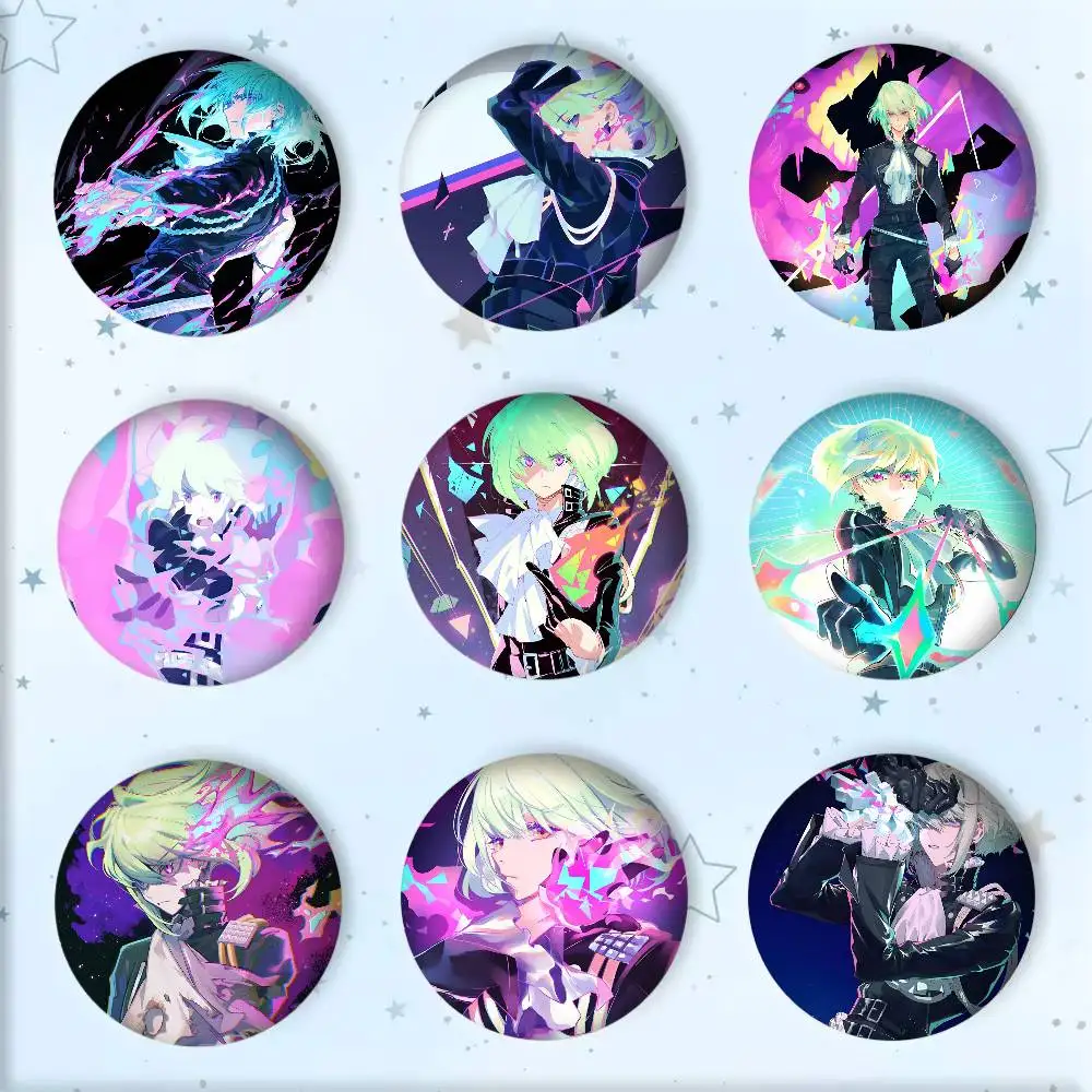 Pin Redondo de Metal con Diseño de Anime P-Promare Lio Fotia, Broche Láser para Ropa, Mochila, Accesorios, Solapa