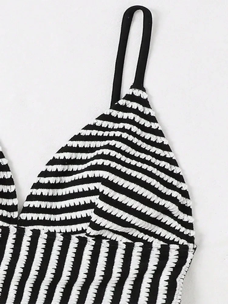 مثير بيكيني مخطط ملابس النساء 2025 لباس سباحة قطعة واحدة امرأة ملابس السباحة ملابس الشاطئ مايكرو ثوب السباحة Monokini