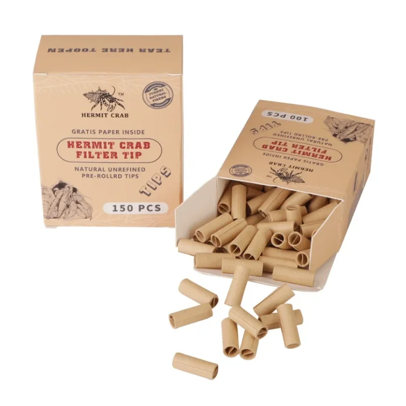 وصل حديثًا طرف مرشح صندوق واحد يحتوي على 100/150 حبة، أطراف فلتر ورق دوارة بنية 7 مم هدية للرجال