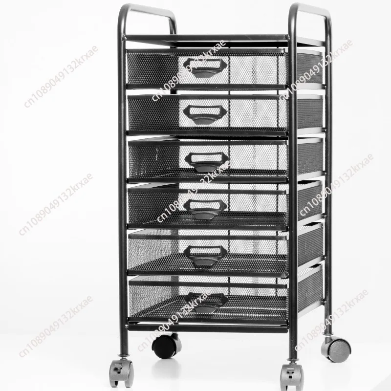 Multi-Layer File Shelf Data Rack Floor Standing Metal Office Classification Supplies Storage Rack Moblie Layered Cart