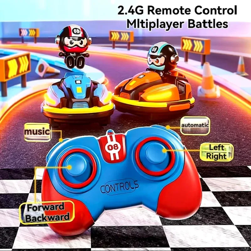 TOPMAYA 2,4G RC Schlacht Autoscooter Spielzeug Kleinkind Junge Mädchen Katapult Roboter Karting Spielzeug Mit Musik Licht RC Schlacht spiel Für Kinder Geschenk