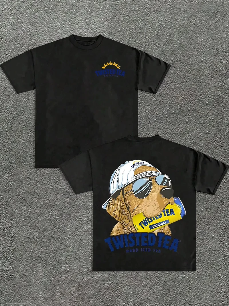 

Мужская уличная повседневная футболка с витыми чайными принтами, незаменимый модный предмет, летняя хлопковая футболка, мужская одежда больших размеров