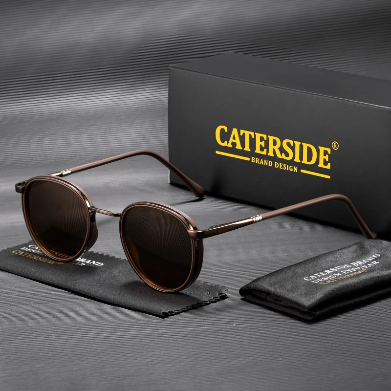 

Caterside Vintage Polarized Round Sunglasses Men Hip Hop Style Metal Frame Sun Glasses Women Driving Fishing Party Eyewear Uv400