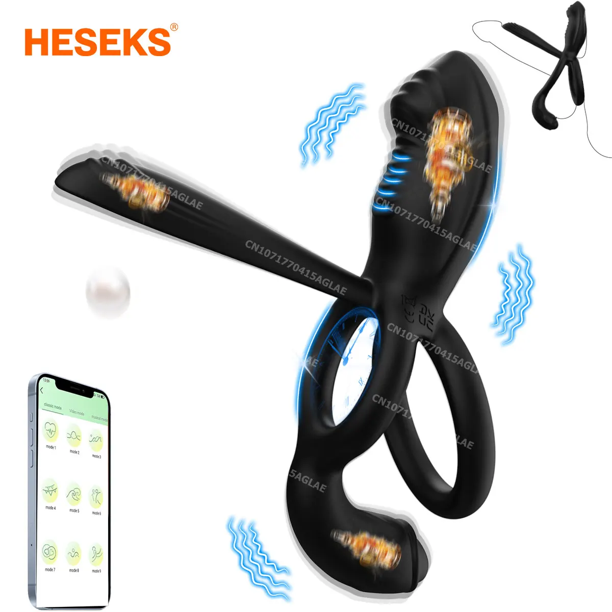 

HESEKS Vibrating Cock Ring Sex Toy Adult Goods For Men Ejaculation Delay Penis Extender Enlargement Male Massager Vibrator Gay