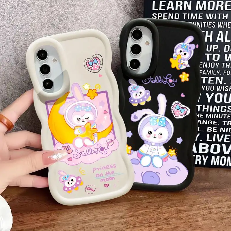 Phone Case for Samsung Galaxy A55 A54 A53 A52 A51 A14 A13 A12 A33 A23 A32 Disney StellaLou LinaBell Moon Macaron Waves Cover