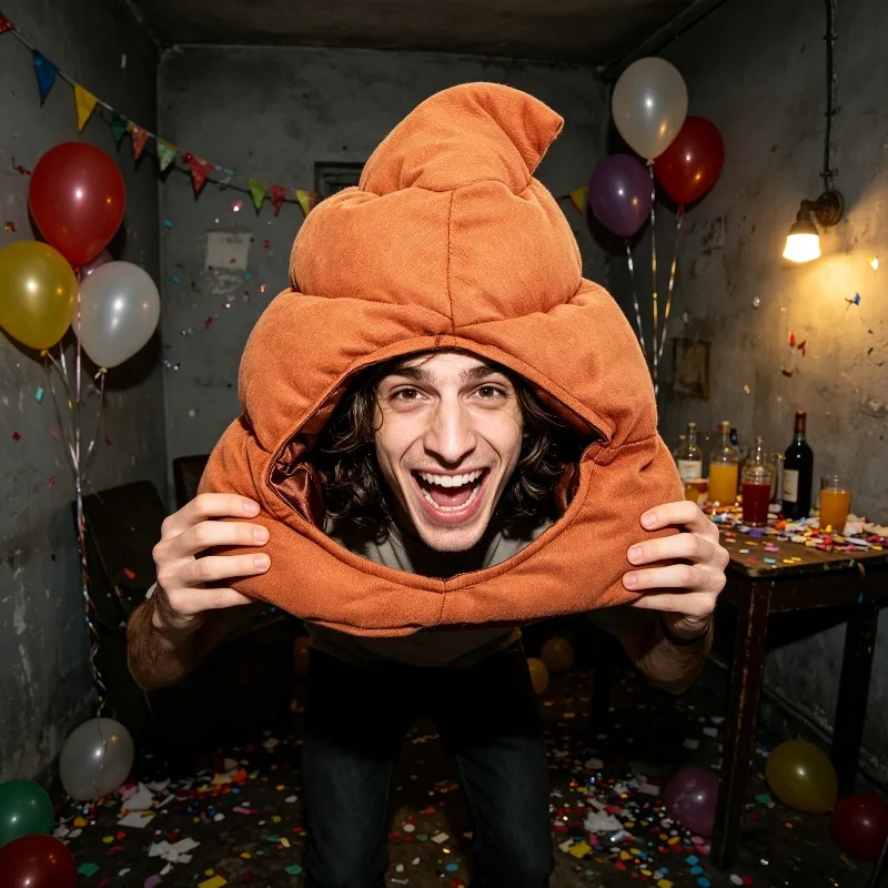 Fun Poop Hat Party Mischievous Novel Clothing Hat Poop Headset Cute and Bizarre Baba Same Hat