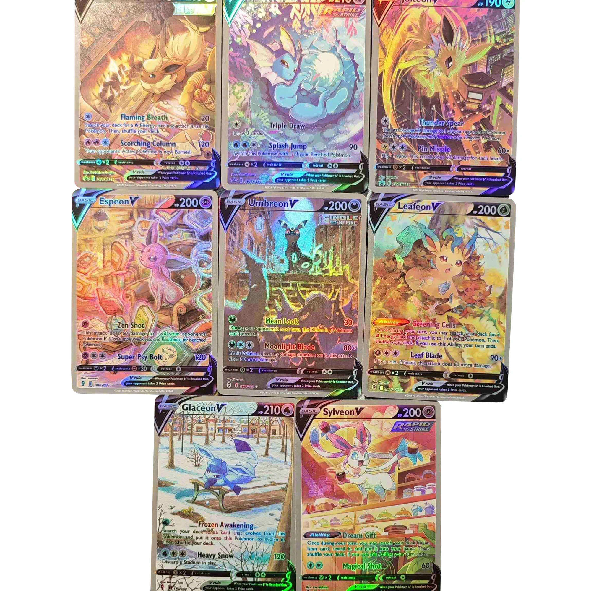 

8 шт./компл. Ptcg Eeveelution английская версия цветная флэш-карта самодельная Umbreon классическая игра аниме коллекционные карты подарочная игрушка