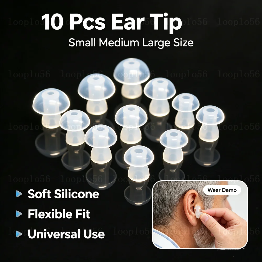 10pcs Hearing Aid Silicone Cover Hearing Aid Replacement Adapter S/M/L Comfortable Hearing Aid Earplugs Accessories