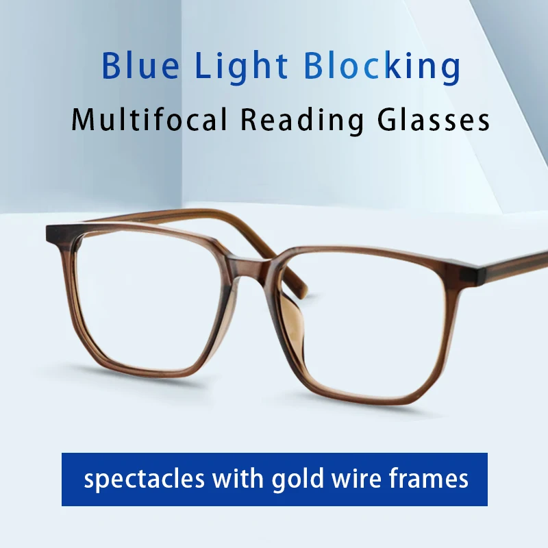 

Progressive Reading Glasses Blue Light Blocking,Anti Eyestrain,Anti Blue Ray Anti-fatigue Readers for Men,Magnifying glasses