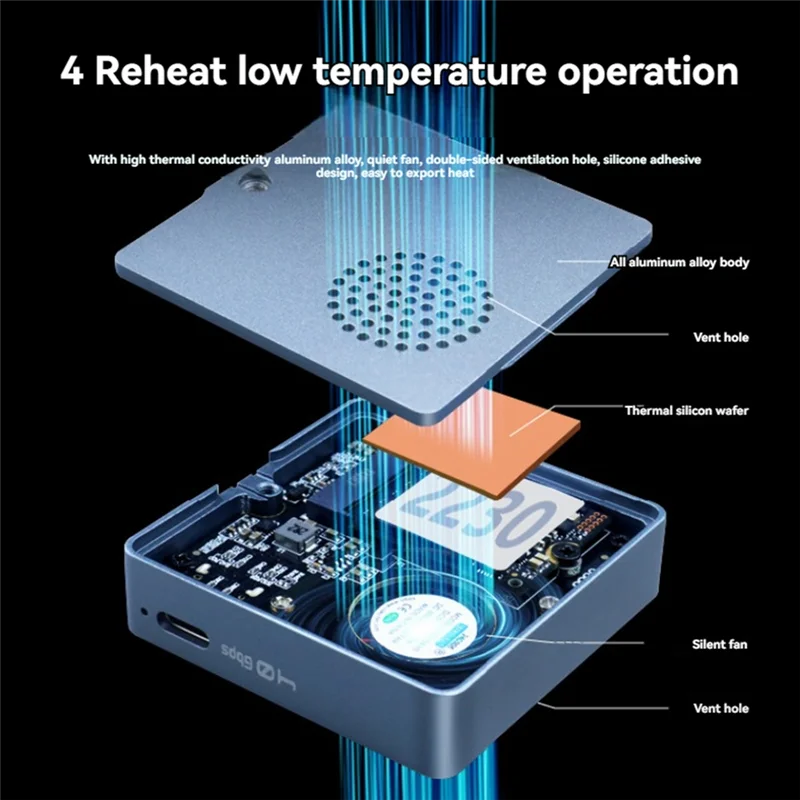 T35C M.2 SSD Enclosure M.2 2230 SSD Case Portable External Solid State Disk Box USB 3.2 Gen 2 10Gbps M.2 Case
