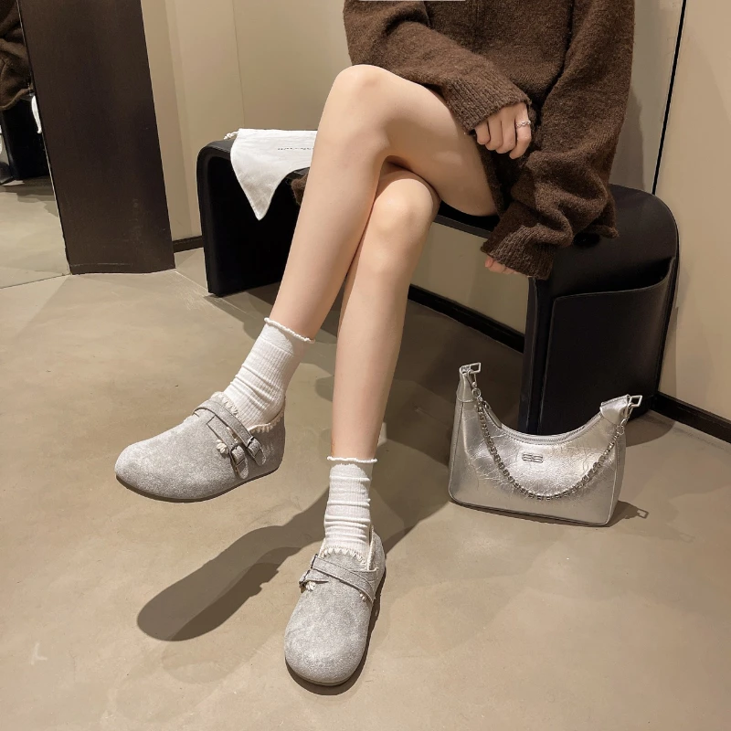 Thick-soled Round-top Buckle Waterproof Platform Fashionable Versatile Comfortable Anti-slip Breathable Casual Women's Shoes - view 6