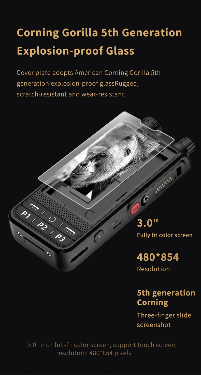 Rungee Smartphone Analog Walkie Talkie Android 10 UHF 400-470MHz Two Way Radio Support PTT A-GPS Camera Wifi