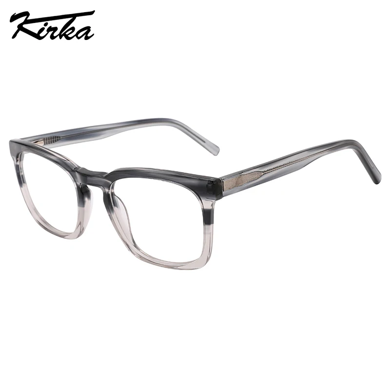 

Kirka Unisex Eyewear Acetate Rectangle Thick Double Laminating Colors Frames Optical Prescription Glasses Wide Temples WD1455