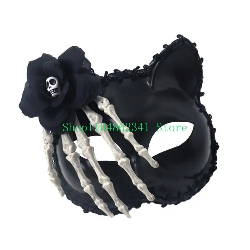 5asd Half Face Mask for Women Man Foxes Mask Masquerade Mask Rose Skeletons Mask Evening Proms Mask Halloween Party Mask