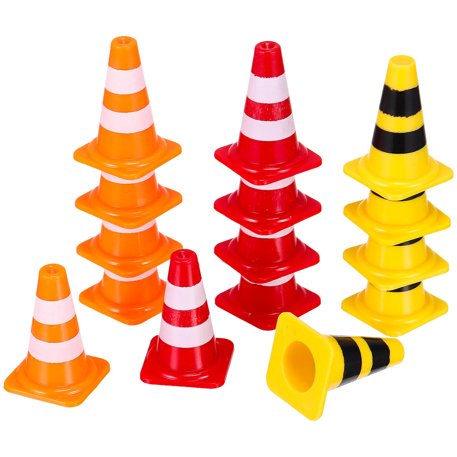 15 Pcs Sign Roadblock Simulation Props Traffic Cone Toys For Kids Mini Cones Child