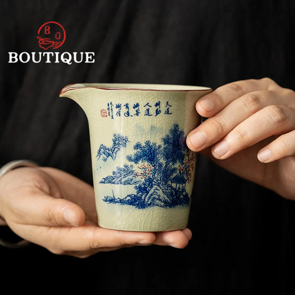 175ml Jingdezhen Old Pottery Mud Tea Pitcher Zen Sharing Pot Tea-separating Cha Hai Justice Cup Dahongpao Tea Items Accessories