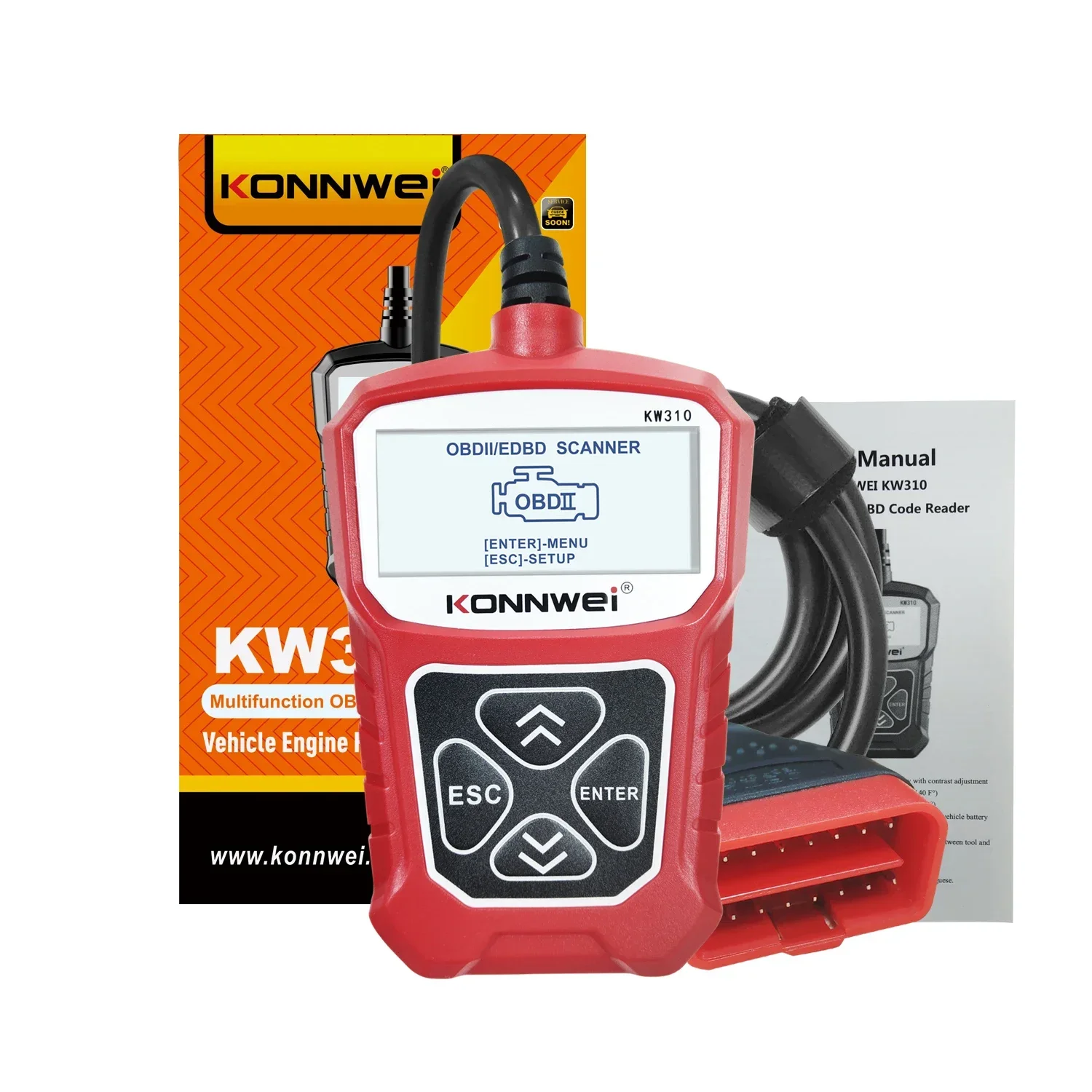 KONNWEI KW310 OBD2 Scanner for Auto OBD2 Car Diagnostic Tool 2024 Automotive Scanner Car Tools OBD2 PK ElM327