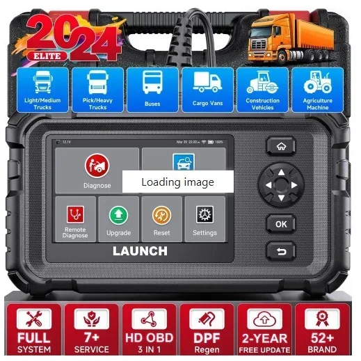 Launch CRP129 HD Heavy Duty Truck Scanner with 7 Reset Function OELevel Full System Diagnostic Commercial Vehicle OBD2 Scanner