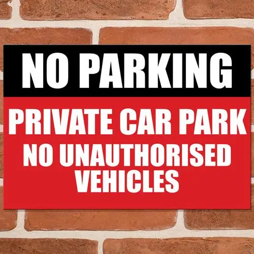 PRIVATE CAR PARK Parking Metal Signs Warning Keep Clear Garage Wall Sign (B/R) --Tin Sign