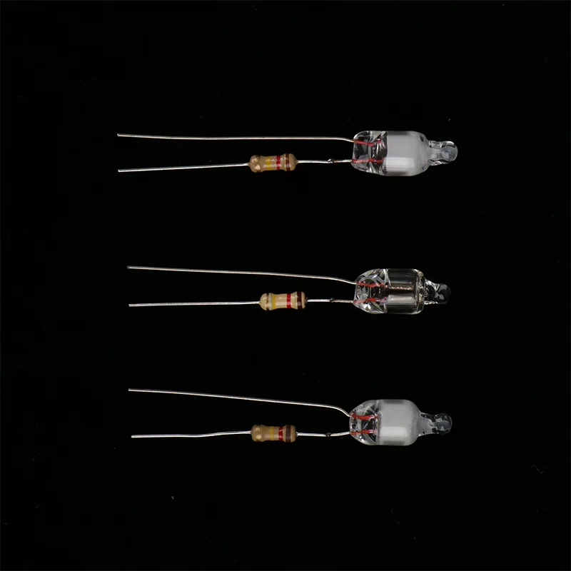 〔YY32〕10 Pcs Neon Indicator Light Green Red Blue Signs 6mm Neon Lamp Glow 2 Copper Wire 6X13mm Neon Indicator Bulbs
