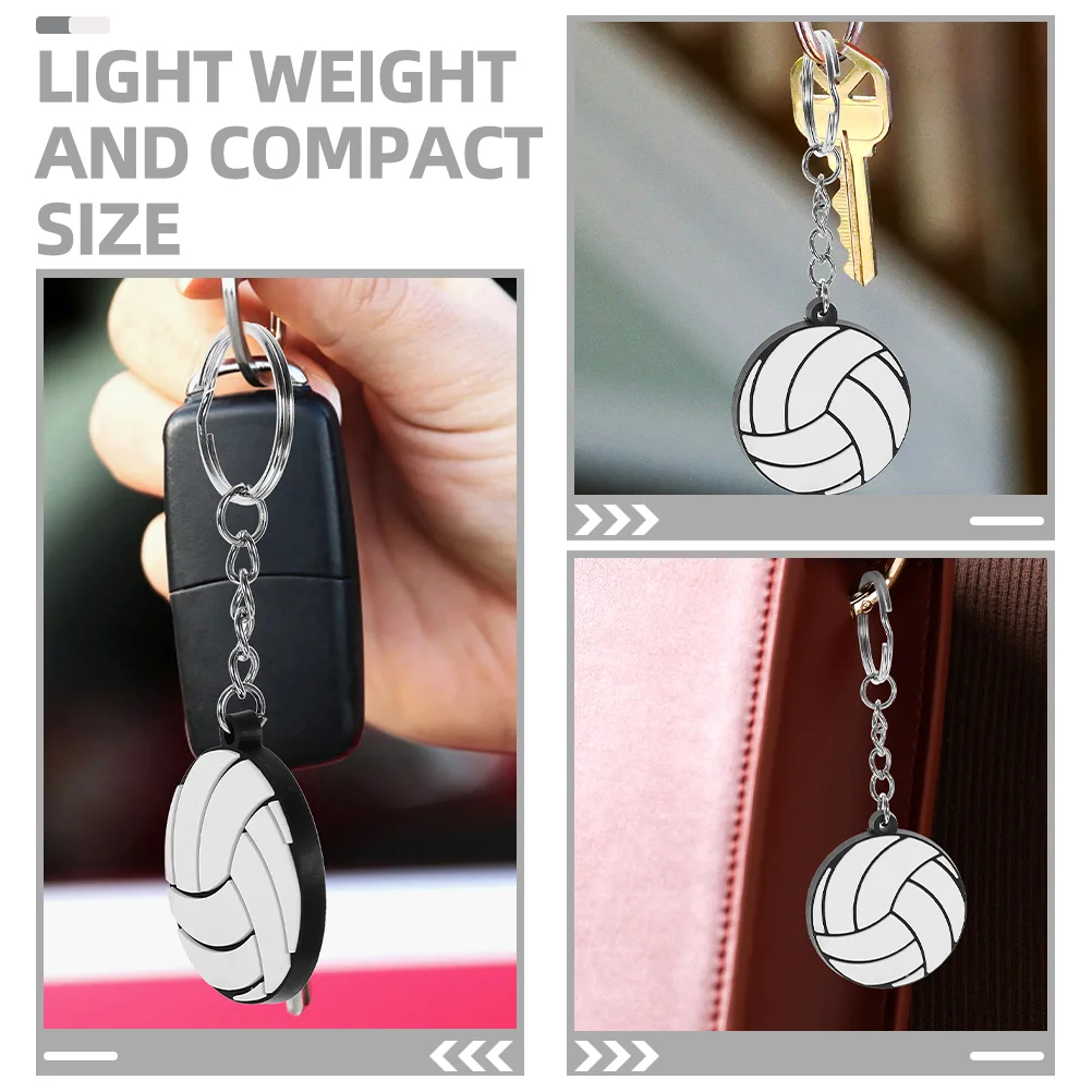 10 Pcs Volleyball Keychain Sports Party Favors Mini Balls Keyring Pendant Keychains for Bag Player Boys Pendants Rings