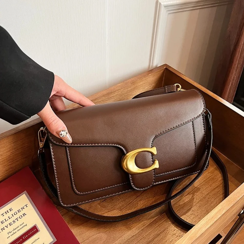 2026 Autumn New niche Bag Women's High-End Texture Solid Color Simple and Versatile Small Square Bag Classic Retro Shoulder Bag