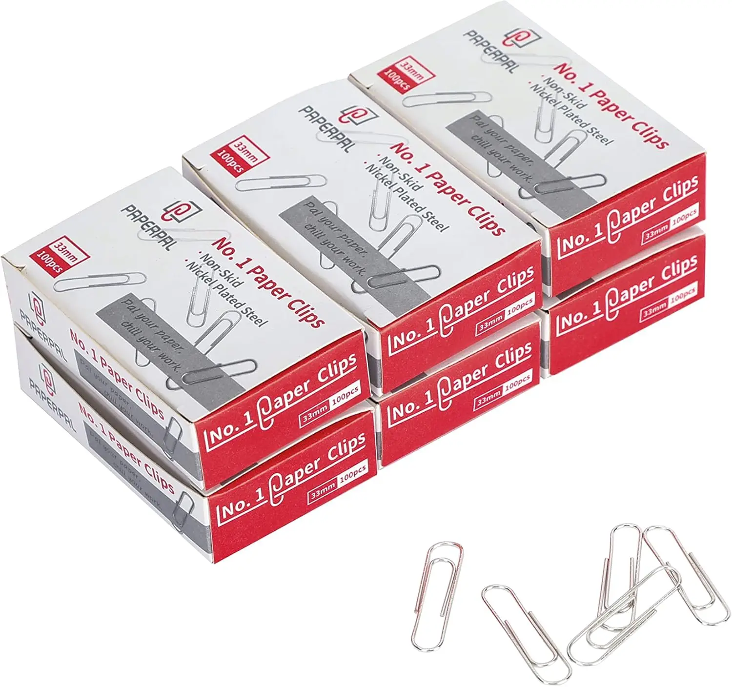 

Paperclips for Office School & Personal Use, #1 Nonskid Paper Clip (1-2/7'), 600 Medium Paper Clips