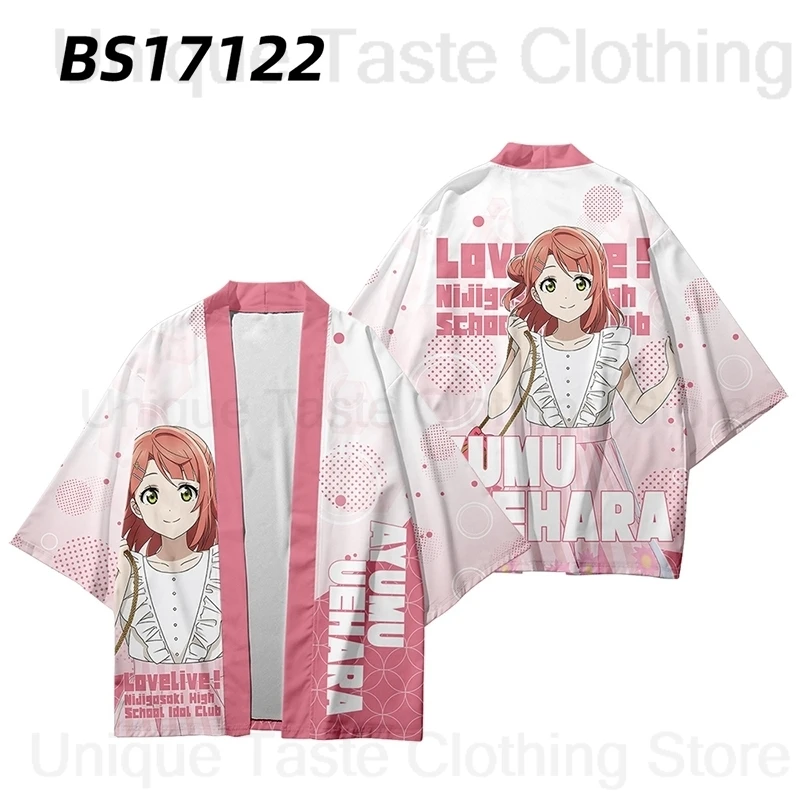 

Летнее японское кимоно аниме LoveLive Nijigasaki High School Idol Club Haori Yukata Harajuku женское и мужское кимоно с коротким рукавом рубашка
