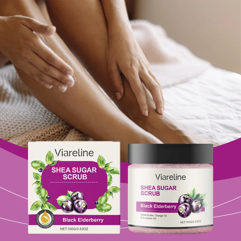 

Black Elderberry Shea Sugar Scrub - Gentle Exfoliation, Moisturize & Cleanse, Soft Smooth Skin For All