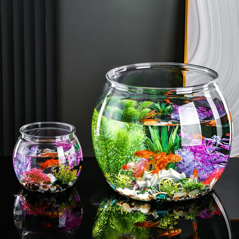 Anti-fall Ecological Plastic Fish Tank Home Microlandscape Fish Tank Office Desk Betta Fish Tank Desktop Turtle