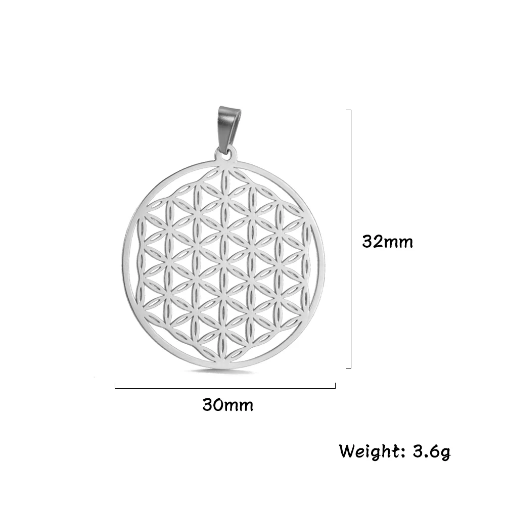 Stainless Steel Flower Of Life Charms Jewelry Making Findings Diy Necklaces Bracelet Earrings Pendants Bulk Accessories Supplies