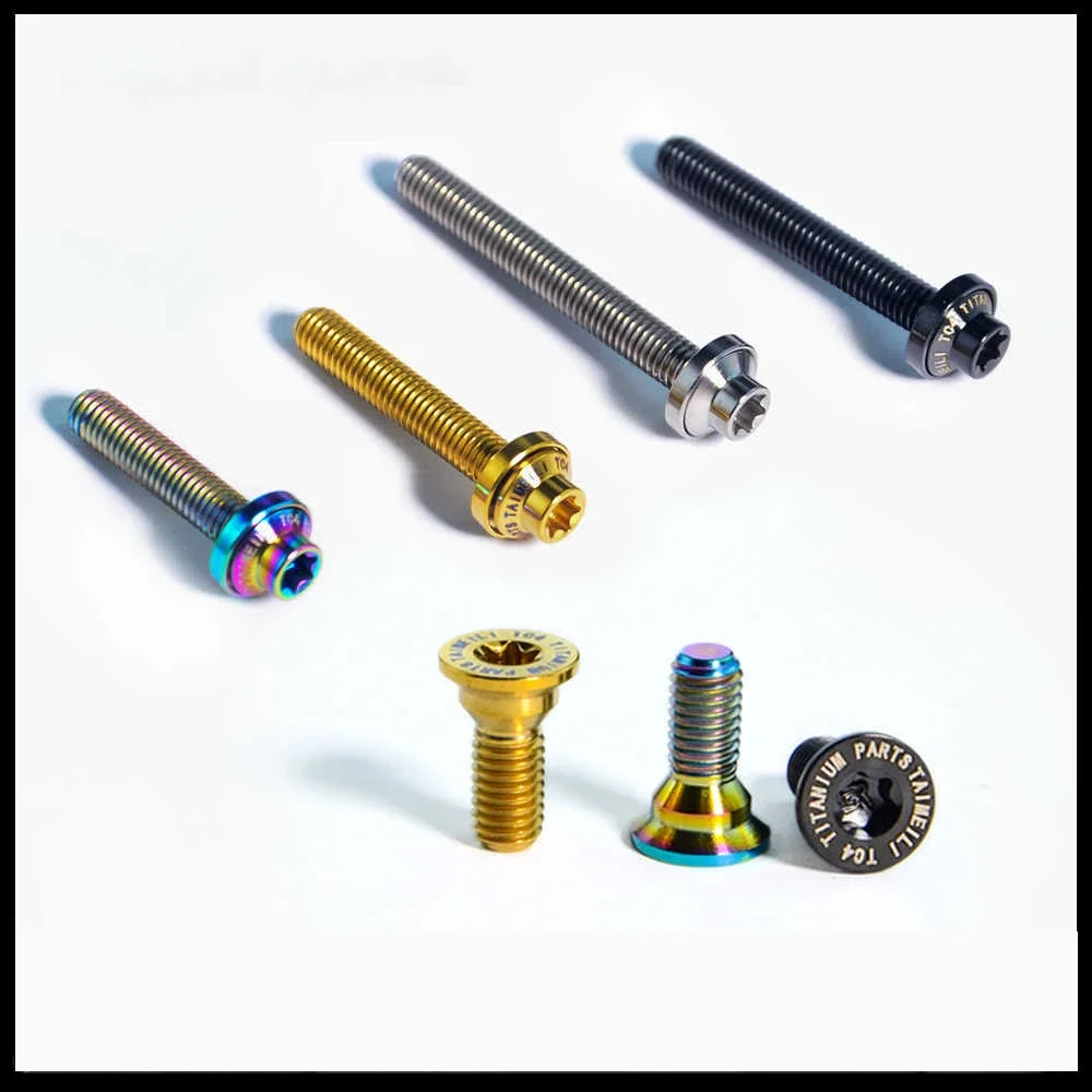 1pcs Titanium Alloy Flat Mounting Screw Bicycle Brake Abalone Direct Installation Screws Repair And Modification Bolt﻿
