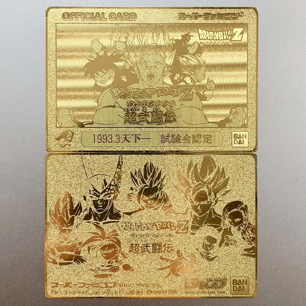 Anime Dragon Ball Metal Card Gold Card Super Saiyan Goku Gohan Vegeta Fierce Battle Rare Card Gift Toy Collection Cards