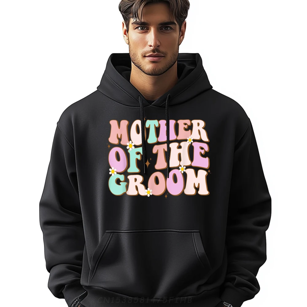 

Funny Groovy Mother of the Groom Slogan Long Sleeve Hoodies Mother Day O Neck Sweatshirt Gift Idea Coats Letter