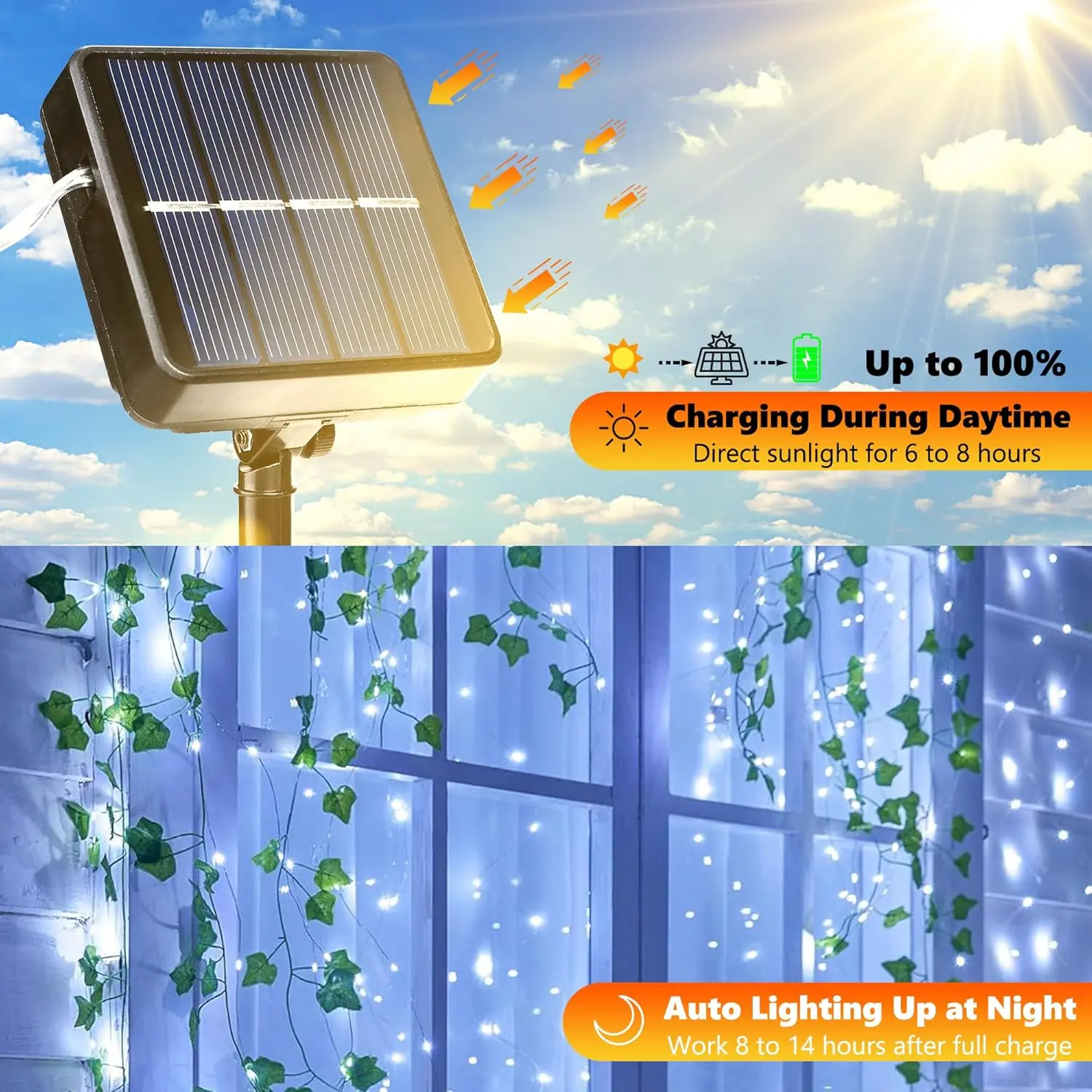 Christmas Solar Fairy Lights Outdoor String Led Light Total 400LED 8 Mode Waterproof String Lights for Garden Party Yard Holiday