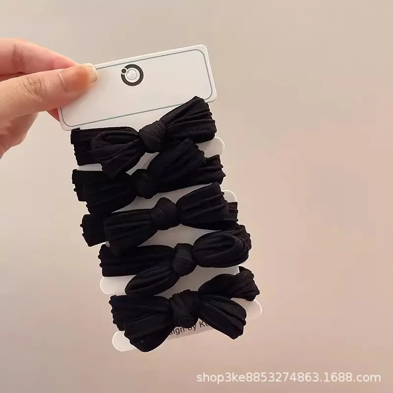 Neue 5 teile/satz Fliege Haarring elastische Gummiband hohe Schachtel halm Haar bänder kein Schaden für Frauen Mädchen Haarschmuck – Detail 6