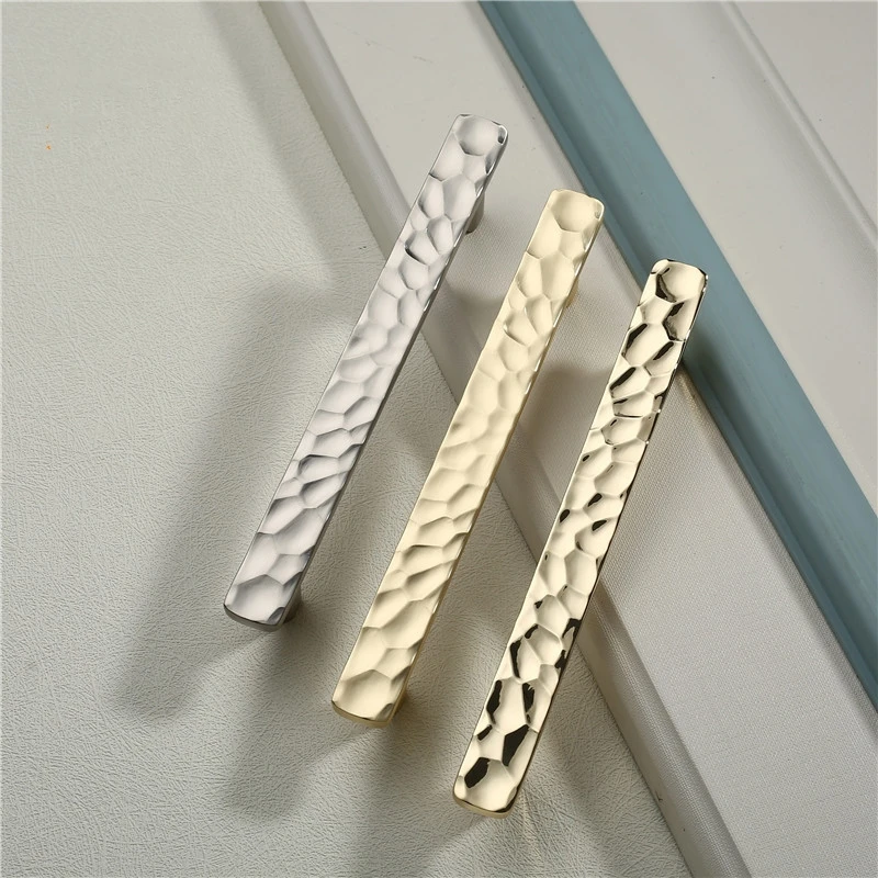 Golden Hammer Pattern Kitchen Cabinet Knob Furniture Dresser Hardwares Modern Zinc Alloy Cupboard Drawer Pulls Closet Handles