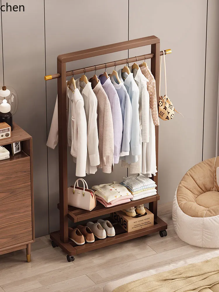 

HTT Coat Rack Floor-to-ceiling Bedroom Hanger Simple Homestay Hotel Multifunctional Clothes Rack Shelf