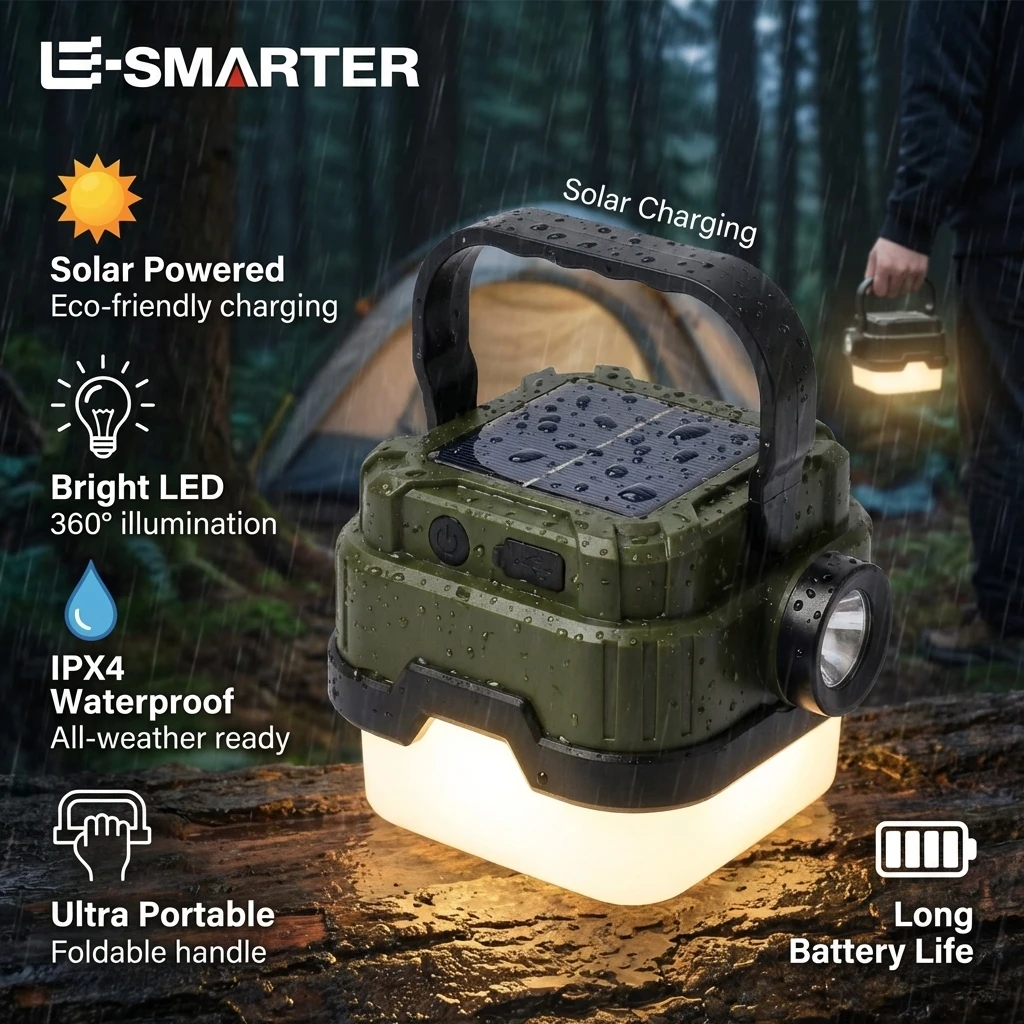 Solar Charging Square Camping Lamp Outdoor Emergency Lighting Multi-Functional Portable Charging Light Mountain Emergency Lamp