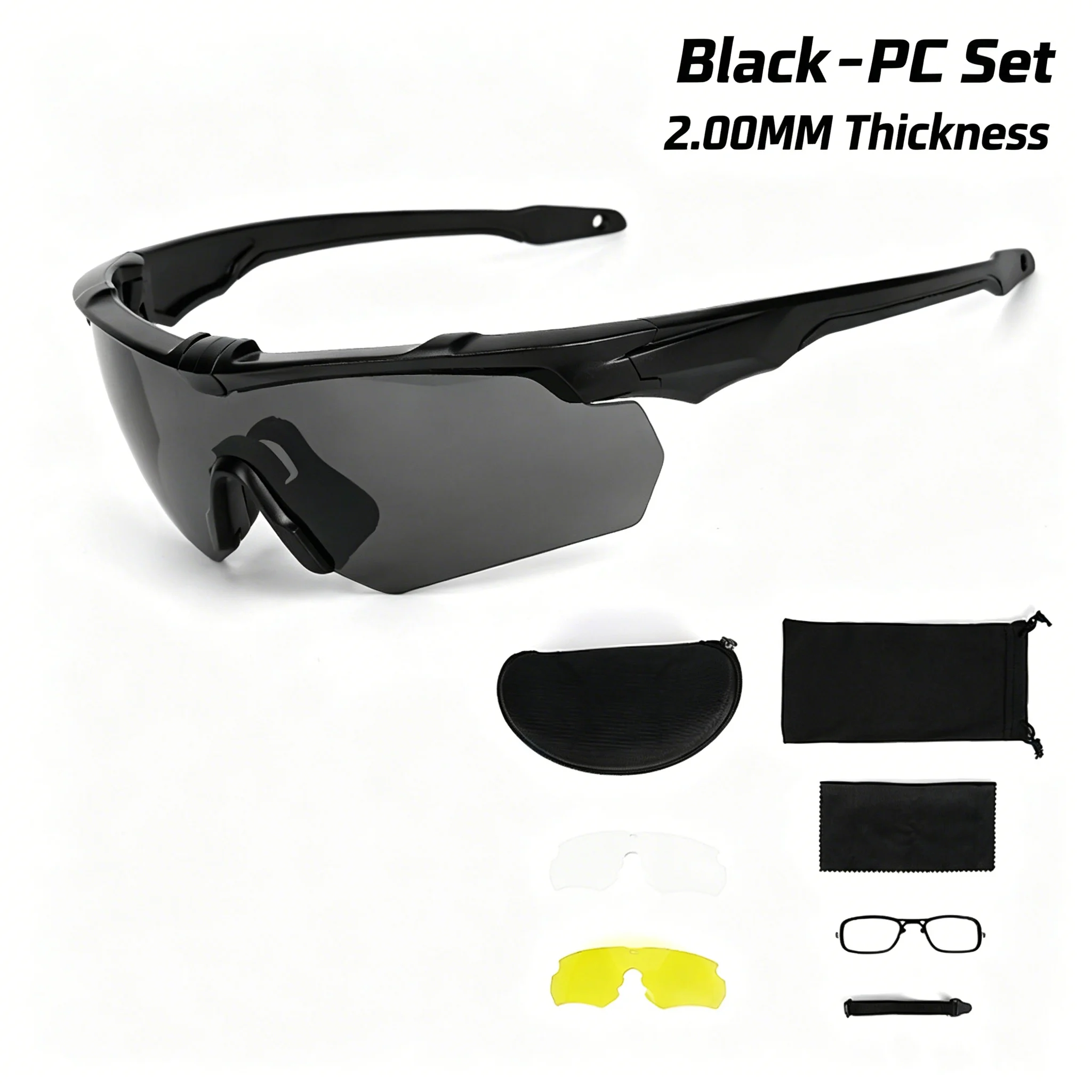 Military-Style Tactical Eyewear Set Airsoft Protective PC Goggles Sunglasses for CS Shooting Cycling Sports