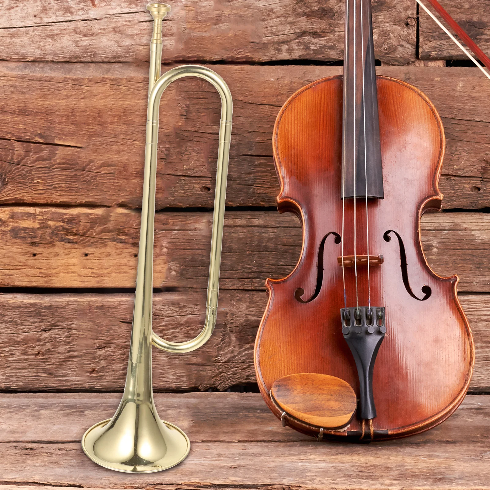 

B Flat Trumpet Brass Musical Instrument for Kids Stage Students Trumpet Creative Design Exquisite Appearance